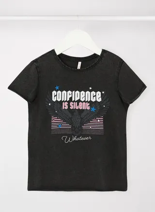 Kids/Teen Slogan T-Shirt Black 