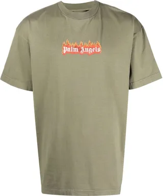 Burning Logo-print crew-neck T-shirt