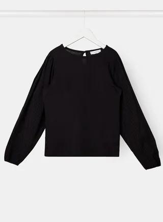 Kids Pleated Puff Sleeve T-Shirt 