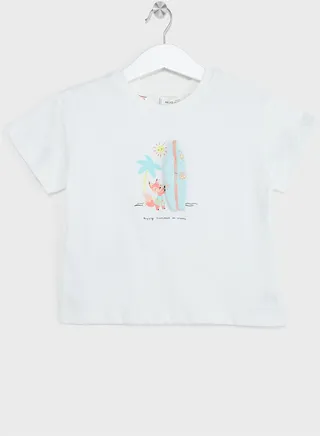 Kids Surfboard Embroidered T-Shirt 