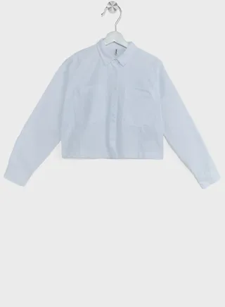 Girl Cropped Fit Long Sleeve Shirt 