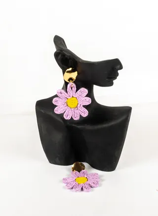 Purple Flower Earring 