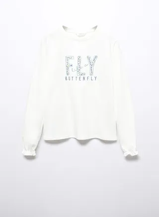 Kids Embroidered Message T-Shirt 