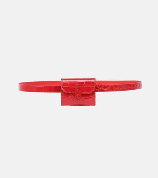 Elisa croc-effect leather belt bag