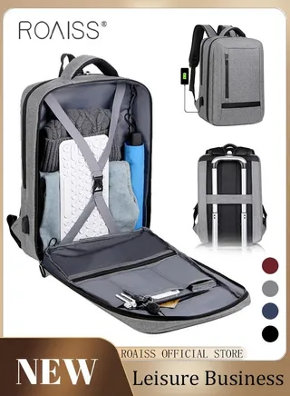 Multifunction Breathable Backpack With USB Port Casual Minimalist Waterproof Nylon Light School Bag For Men 15.6" Laptop 