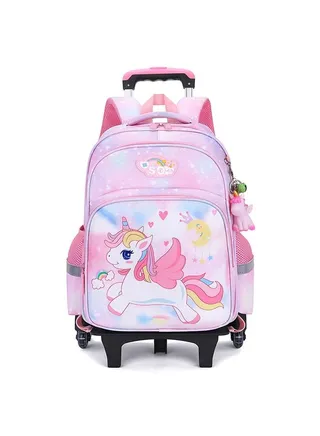Trolley School Bag, Large-capacity Load-reducing Backpack With 6 Wheels 