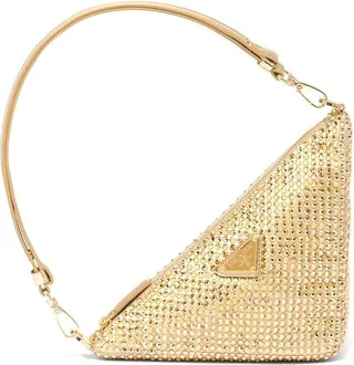 Prada Triangle crystal-embellished shoulder bag
