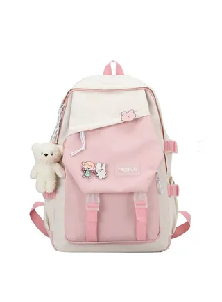 Backpack Cute Kawaii Backpack School Supplies Laptop Bag for Teens Girls Women Students Pink 
