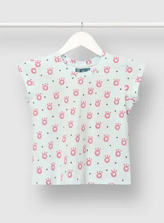 Girls Printed Beautiful Cotton T-Shirt Light green 