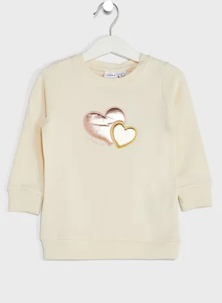 Kids Heart Print Sweatshirt 