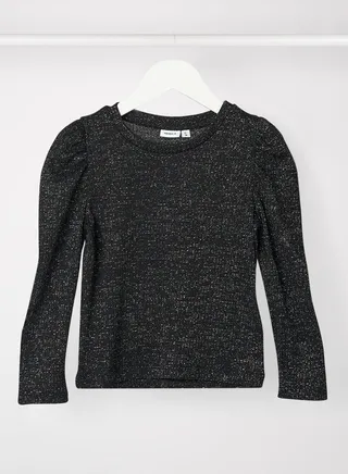 Kids/Teen Puff Sleeve Blouse Black 
