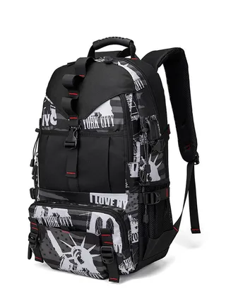 Men's Outdoor Travel Backpack Waterproof Oxford Canvas Backpack Mountaineering Bag 