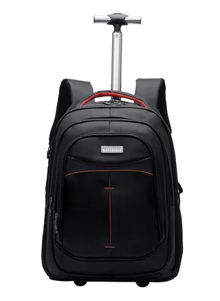 Multipurpose Rolling Backpack Unisex Water Resistant Wheeled 18 Inches Trolley Backpack for School College Office Business and Travel 