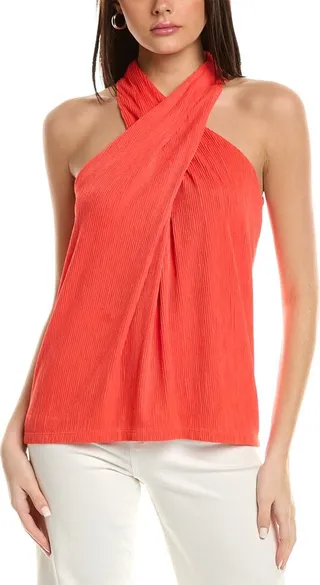 Anne Klein Crinkle Rib Halter Top