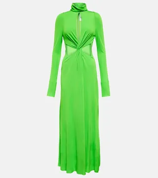 Cutout jersey midi dress