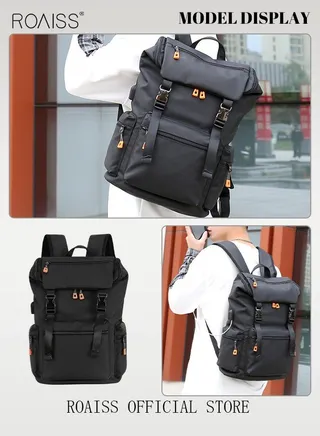 Men's Large Capacity Double Shoulder Backpack for School Travel 