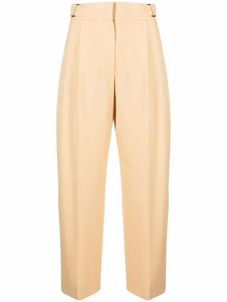 High-Waisted Tailored Cropped Trousers