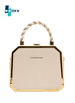 Women's Casual Shoulder Bag, Ladies Minimalist Gold Border Square Bag Handbag Carrying Bag Tote Bags, Exquisite Chain Large Capacity Crossbody Bag Underarm Bag Side Bag Sling Bag 