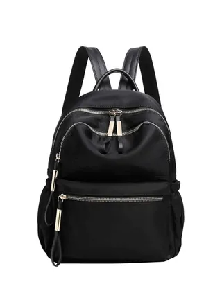 Waterproof Nylon Backpack Black 