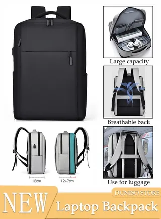 Travel Laptop Backpack for Men and Women Water Resistant Business Durable Laptop Carry on Backpack College School Backpack Large Capacity Backpack With USB Charging Port for Weekender Travelling 