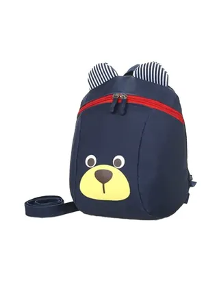 Graphic Printed Zipper Closure Backpack Dark Blue 