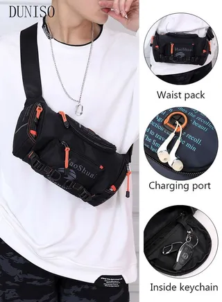 Compact Sling Bag for Men and Women Waterproof Crossbody Bag Chest Shoulder Backpack with Buckle, Everyday Carry Bag for Travel, Work, Sport 