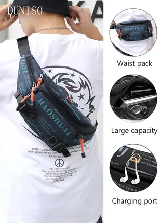 Waterproof Waist Pack Chest Bag for Men and Women Crossbody Bag Waist Bag with Adjustable Strap for Sports Festival Traveling Running Camping Hiking Cycling 