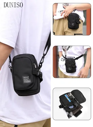 Waterproof Crossbody Backpack Sling Bag with Buckle for Men Hiking Daypack Multipurpose Lightweight Shoulder Waist Bag 