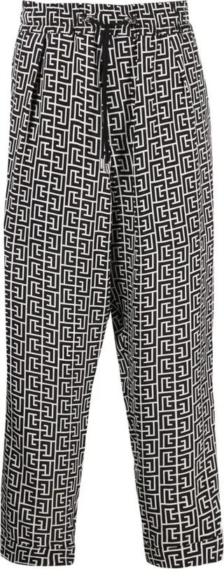 Monogram Pleated Tapered Trousers