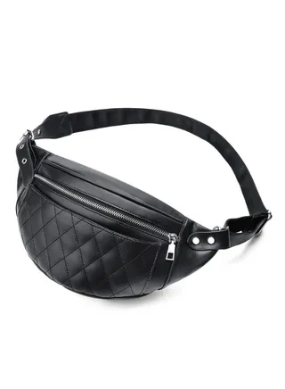 Checked Chest Waistpack Bag Black 