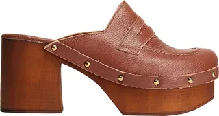 Leather Penny Clog Mules & Clogs Brown