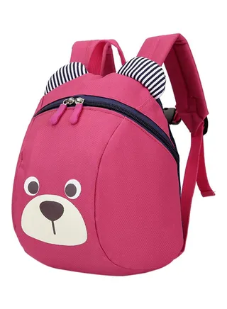 Bear Printed Backpack Pink 