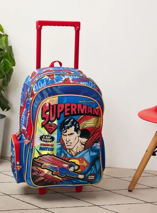 Warner Bros Super Man Back To Schooltrolley Backpack 