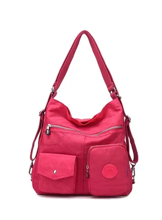 Multipurpose Hobo Purse for Women with Antitheft RFID, Waterproof Nylon Crossbody Bag Shoulder Handbag, Convertible Backpack 