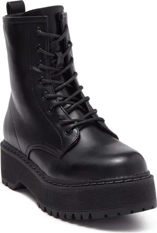 Basille Lace-Up Platform Lug Sole Boot