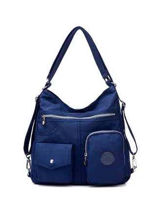 Multipurpose Hobo Purse for Women with Antitheft RFID, Waterproof Nylon Crossbody Bag Shoulder Handbag, Convertible Backpack 