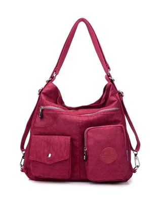 Multipurpose Hobo Purse for Women with Antitheft RFID, Waterproof Nylon Crossbody Bag Shoulder Handbag, Convertible Backpack 