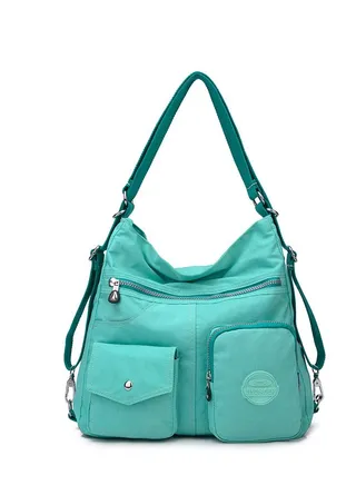 Multipurpose Hobo Purse for Women with Antitheft RFID, Waterproof Nylon Crossbody Bag Shoulder Handbag, Convertible Backpack 