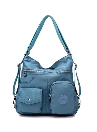 Multipurpose Hobo Purse for Women with Antitheft RFID, Waterproof Nylon Crossbody Bag Shoulder Handbag, Convertible Backpack 
