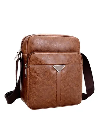 Messenger Crossbody Shoulder Bags Vintage Men Handbags Large Capacity PU Leather Bag for Men Casual Travel Travel Work Office 