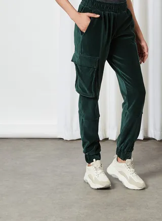 Shaggy Textured Oversize Pants Khaki 