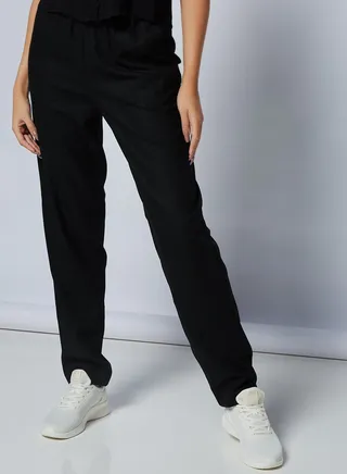 Basic Regular Fit Pants Black 