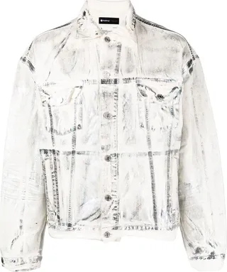 Coated-Finish Denim Jacket