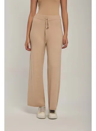 Fancy Wide Leg Flat Knit Pants 