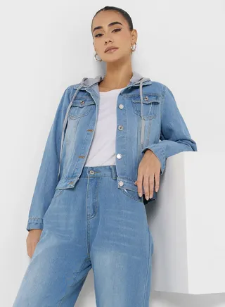 Denim Jacket With Hood 