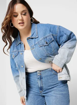 Gradient Detail Denim Jacket 