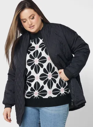 Zip Through Quilted Jacket 