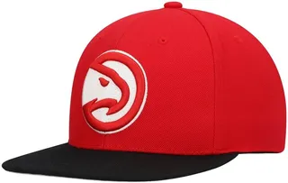 Men's Mitchell & Ness Red and Black Atlanta Hawks Team Two-Tone 2.0 Snapback Hat