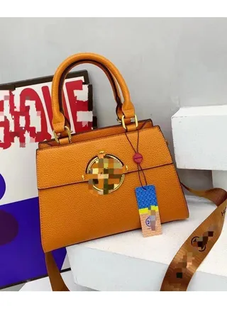 Beautiful Top Handle Satchel Handbag Luxury Famous Brands Orange 