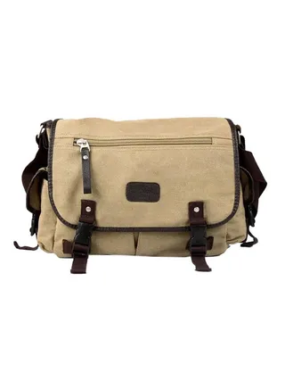 Canvas Messenger Bag Beige 